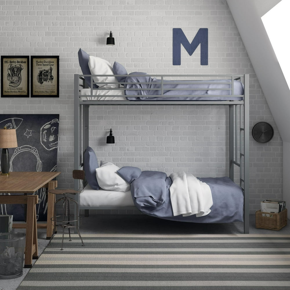 your zone twin over twin metal bunk bed