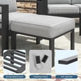 thumbnail image 6 of Heynemo Patio Metal Ottomans Footstools Set of 2, Outdoor Footrest Set with Removable Cushions for Couch, Black, 6 of 7