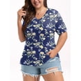 thumbnail image 6 of DreamFish Women's Plus Size Tops V Neck T Shirts Summer Short Sleeve Oversized Tees Casual Loose Fit Tunic, 6 of 6