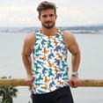 thumbnail image 6 of Zufioo Block Dinosaur Print Men's Vest, Sleeveless Quick-drying Muscle T-shirt, Suitable for Sports Fitness, Home Leisure Wear-Medium, 6 of 7