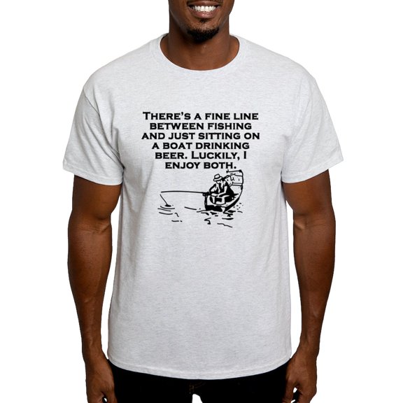 CafePress - Fishing And Sitting In A Boat T Shirt - Men's Classic Graphic T-Shirt