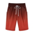 thumbnail image 5 of Sakmal Bermuda Shorts for Men Big and Tall Knee Length Cotton Linen Elastic Waist Pink Beach 9 Inch Solid Shorts for Men XL, 5 of 5