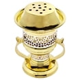 thumbnail image 2 of Quemador de incienso Mubkhara Swiss Arabian de carbón metálico forma de copa Dorado grande 1 pieza Bakhoor, 2 of 3
