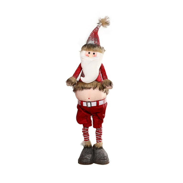 Travelwant Super Cute Christmas Plush Toy Long Leg Sitting Santa