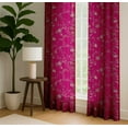 thumbnail image 4 of Vargottam 84 Inch Rod Pocket/Back Tab Cotton Curtains for Windows and Doors - Light Filtering Cotton - Light Filtering Drapes For Doors - Set of 2 Panels, 52"x84" - Motif Vine Design (Pink), 4 of 8