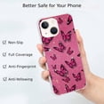 thumbnail image 2 of Aesthetics Pink Butterfly Case Compatible with iPhone 13,Unique Art Design TPU Bumper Cover Case, 2 of 6