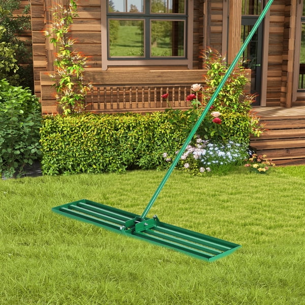 Lawn Leveling Rake,30-inch Heavy-duty Steel Leveler Tool with 75'' Extended Handle for Yard & Garden