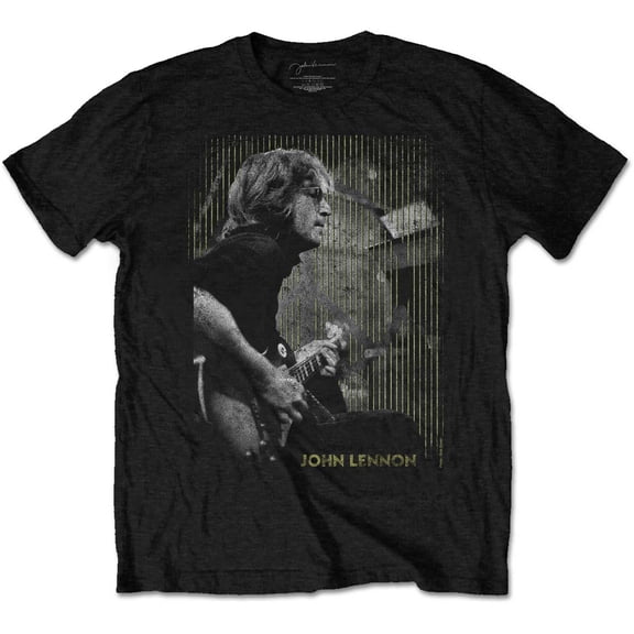 Men's John Lennon Gibson (Sleeve Print) Slim Fit T-shirt Small Black