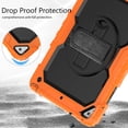 thumbnail image 7 of Case for iPad Air 3rd Generation 2019/iPad Pro 10.5 Inch 2017 with Screen Protector, 360 Degree Rotating Kickstand Hand Strap Heavy Duty Shockproof Cover with Shoulder Strap, Orange, 7 of 7