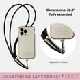 thumbnail image 5 of Kedzie Vegan Leather Universal Smartphone Lanyard Set with Adjustable Sliders Black, 5 of 8