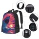 thumbnail image 2 of Easygdp Hawaiian Island Beach Shark Mochila de Gran Capacidad Minimalista Ideal para Escuela, Viajes y Uso Diario, 2 of 6