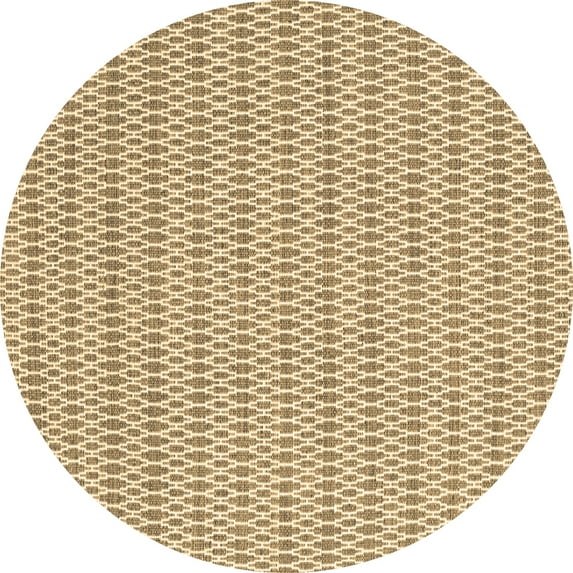 Ahgly Company Indoor Round Abstract Brown Contemporary Area Rugs, 8' Round