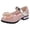 Beige, variant on Gyujnb Mary Jane Shoes Fashion Bow Rhinestone Hook and Loop Low Heel Closed Toe Dress Shoes (Girls),7-8 Years