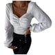 thumbnail image 2 of ICHUANYI Liquidación Moda Mujer Color Sólido Cuello en V Manga Larga Doblar Camiseta Slim Blusa Tops ICHUANYI WER202308232251, 2 of 9