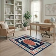 thumbnail image 2 of ODIKA 4'x6' Washable Area Rug Pet Friendly, Non-Shedding Theme Nautical Door Turtle Coral Reef Mosaic Border Wave Scatter for Bedroom, Reading Nook, 2 of 7