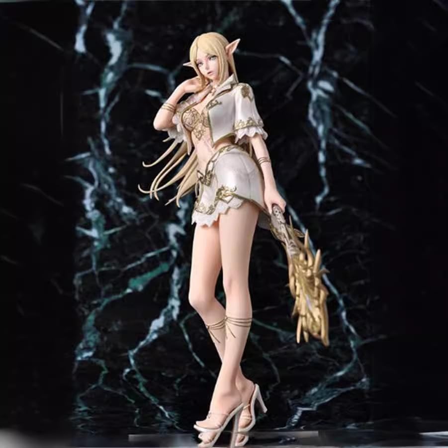 Elara Figure, White Elf Mage Elara Action Figures 26cm/10.2inch Handmade Anime Model Game Character Statue Collection Decoration Gift