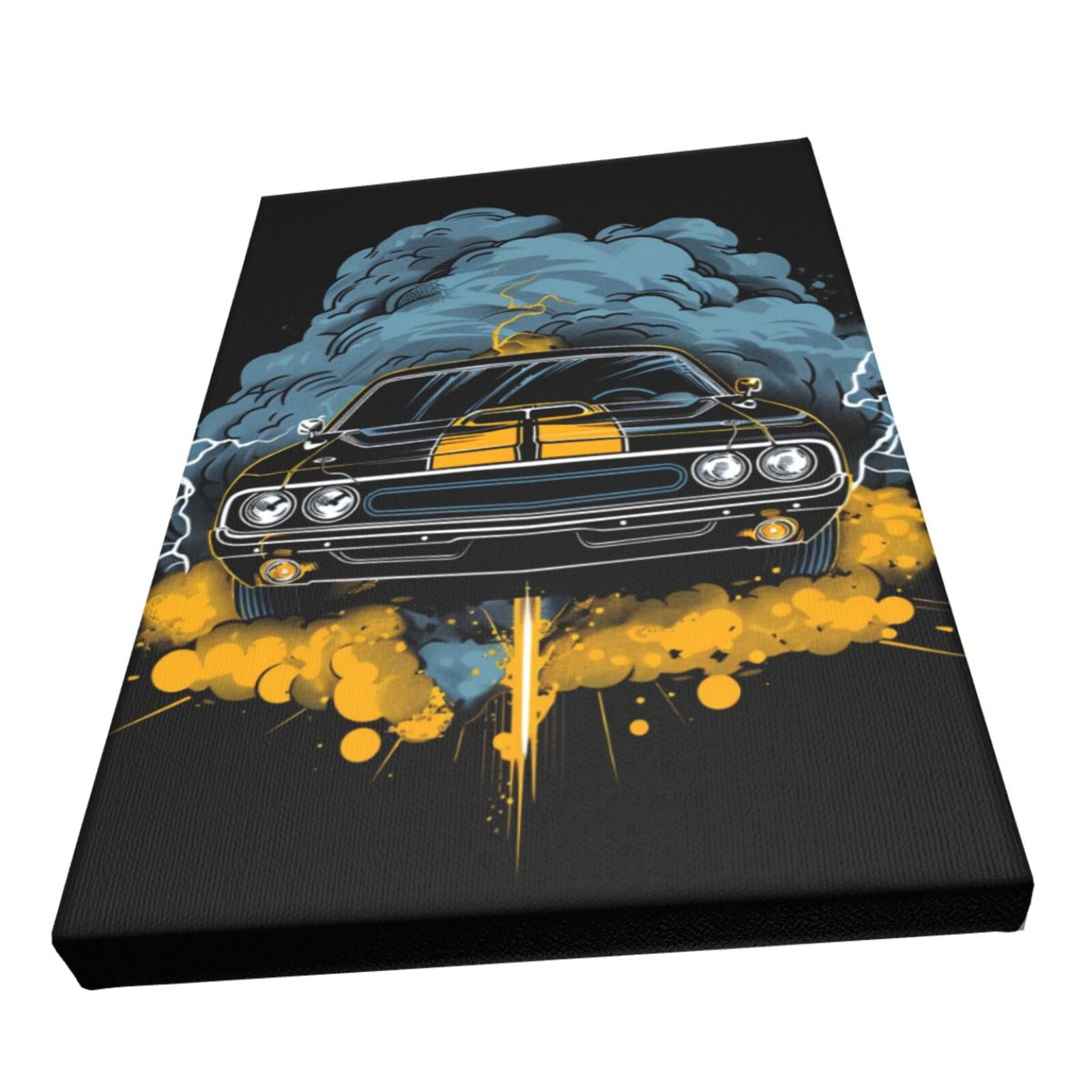 12x18 inch Oil Paintings On Canvas Roaring Racing Car,Cafes,Bar,Garage,Man Cave Wall Decor Art Prints,Enchanting Roaring Racing Car Art Canvas Painting Poster,Funny Gift For Racing Enthusiast