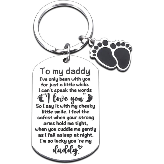 Fathers Day New Dad Gifts Keychain for Men First Time Dad Gifts from Wife Expectant Dad Gifts Baby Shower Gender Reveal Pregnancy Announcement Gift for Husband Soon to be Daddy Birthday Christmas