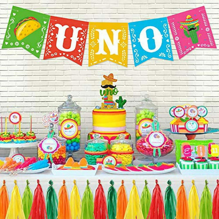Ferastar Spanish Uno Cake Topper Fiesta Party Decor for Mexican