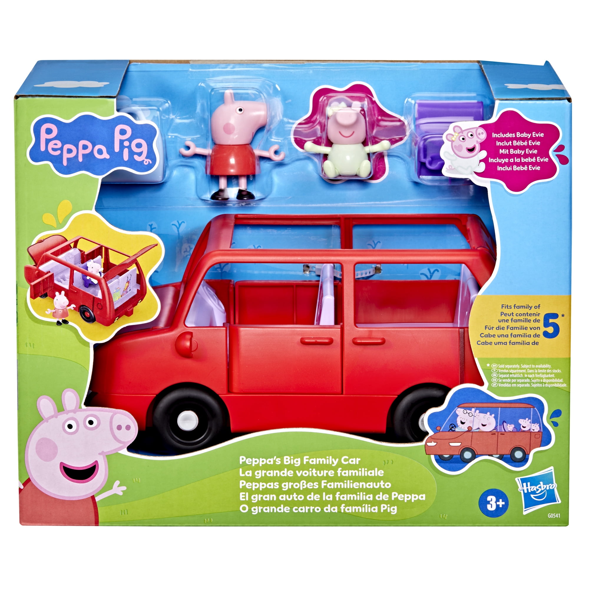 Peppa Pig Toys Peppa's Big Family Car with 2 Peppa Pig Figures and 2 Accessories, 3+