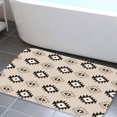 thumbnail image 4 of Neutral Aztec Geometric Flannel Bath Mat 16x24 Inches, Soft Absorbent Non-Slip Bathroom Rug, Machine Washable Floor Mat for Shower, 4 of 7