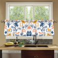 thumbnail image 4 of Yayeee Kitchen Curtains Tier Set of 2 Light Filtering 57"x24" Over Sink Window Panels, Tropical Jungle Vibes, 4 of 7