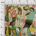 thumbnail image 2 of oneOone Cotton Flex Beige Fabric Abstract Comic Face Quilting Supplies Print Sewing Fabric By The Yard 40 Inch Wide, 2 of 6