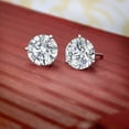 thumbnail image 5 of Gem Stone King 2.00 Ct 14K White Gold IGI Certified Lab Grown Diamond Martini Screw Back Stud Earrings for Women Men | 1 Ct Each Round 6.5MM | D-E Color | VS1-VS2 Clarity, 5 of 6