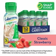 Glucerna Hunger Smart Diabetic Protein Shake, Classic Strawberry, 10-fl-oz Bottle, 12 Count