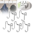 thumbnail image 2 of Over Cabinet Door Hook & Wardrobe Door Hook, Stainless Steel Hanging Hooks for Towels Bags Clothes, Bathroom Door Hooks for Towels, Kitchen Cabinet, 2.75×2.24×0.98" Dorm Room Hangers, Silver-5Pcs, 2 of 7
