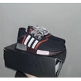 thumbnail image 2 of Ad-id-as Mens NMD R1 Shoes Size US 4.5 Black Red Gray Lace Up Boost Print Runner, 2 of 3