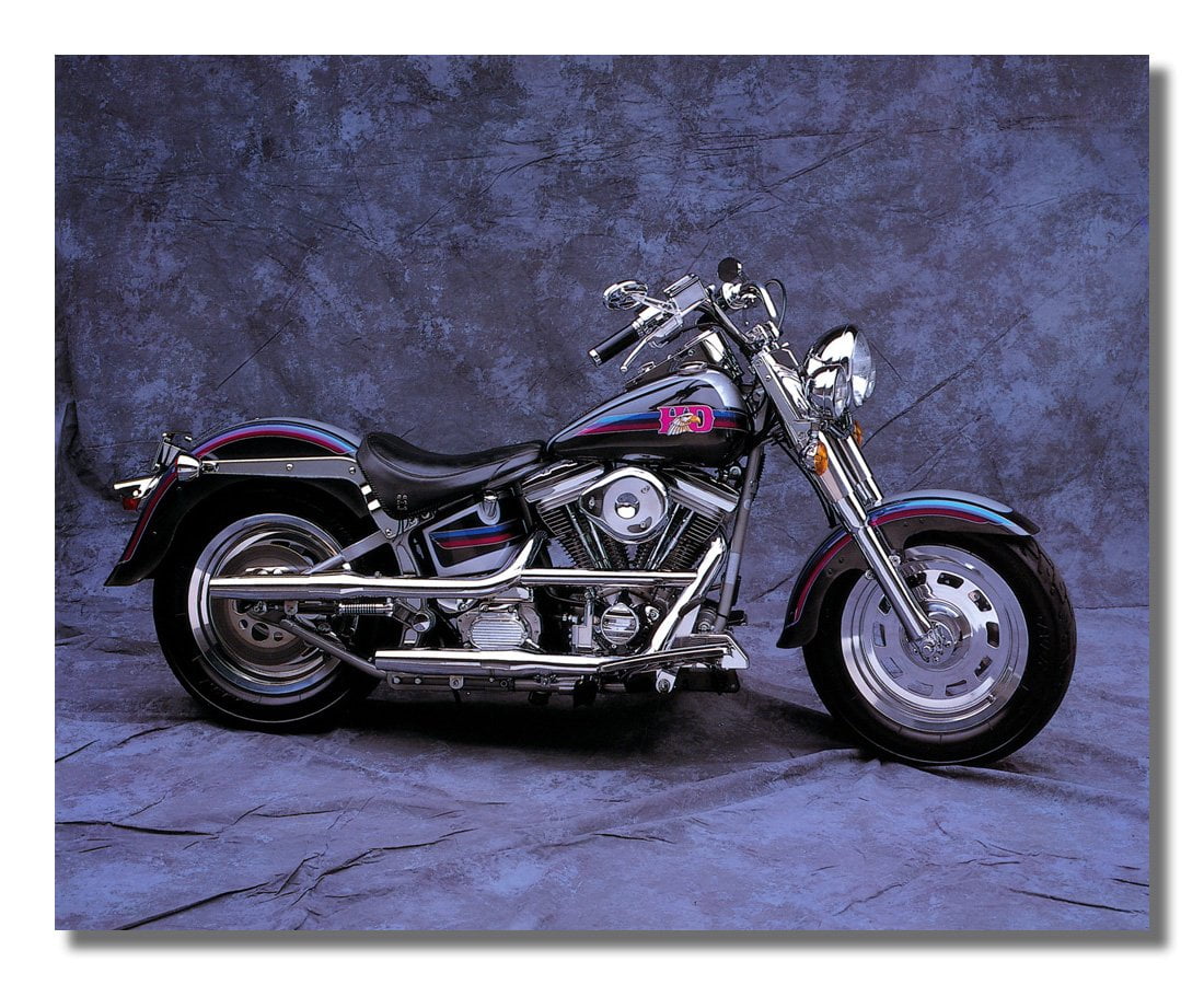 Red Harley Davidson Softail Motorcycle Photo Wall Picture 8x10 Art Print 
