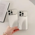 thumbnail image 2 of Plating Mirror Large Window Camera Lens Protector Phone Case Compatible with iPhone Case (Silver,iPhone 12 Pro Max), 2 of 6