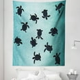 thumbnail image 1 of Ocean Tapestry, Sea Turtles Swimming Silhouette from the Bottom of Ocean Underwater Display, Fabric Wall Hanging Decor for Bedroom Living Room Dorm, 5 Sizes, Dark Blue Teal, by Ambesonne, 1 of 1