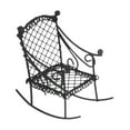 thumbnail image 2 of TISHITA Miniature Rocking Chair Dollhouse Furniture Sturdy Accessories,Tiny Mini Chair Model for Photo Props Doll Houses Fairy Garden Black, 2 of 8