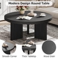 thumbnail image 3 of Round Coffee Table for Living Room, 33.5" Modern Center Tables with Fluted Legs, Wood Accent Sofa Table for Small Space, Easy Assembly, 3 of 9
