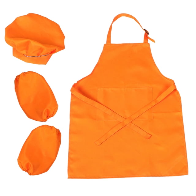 1 juego de delantal para niños, gorro de chef, delantal de cocina para niños con correas ajustables para niños y niñas, cocinar, hornear y pintar, gorro de chef para niños