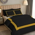 thumbnail image 3 of DNG Creations 5 Piece Full Black And Gold Border Line Pattern Duvet Cover - 100% Egyptian Cotton, 800 Thread Count ( Full/Queen ), 3 of 5