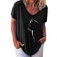 thumbnail image 2 of Pntutb Moda Mujer Impreso V-Cuello Camiseta Manga Corta Casual Tee tops Blusa Pntutb Pntutb-1273, 2 of 5