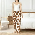 thumbnail image 4 of Pajama Pants Women, cute brown cow print Sweatpants Soft Sleep Lounge Pants, Casual PJ Bottoms Pants with Pockets, 4 of 7