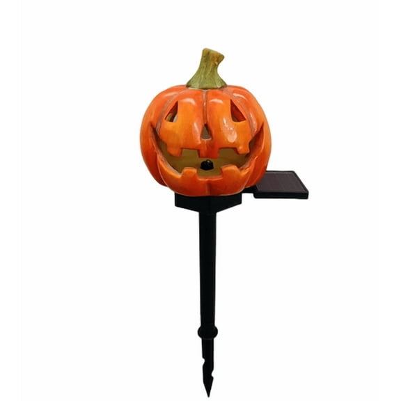 Xrouty Solar Halloween Pumpkin light Pathway LED Light Big Pumpkin Stake Lights Modes for Outdoor Pathway Yard Garden home Decor (Yellow)