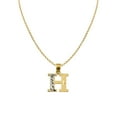 thumbnail image 1 of Precious Stars 14K Two-Tone Gold Diamond-Cut Initial Letter 'H' Pendant with 20" Chain Necklace, 1 of 5