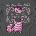 thumbnail image 3 of Disney Alice In Wonderland Notice Cat Is Not All Here Men's T-Shirt (Charcoal, S-XXXL), 3 of 4