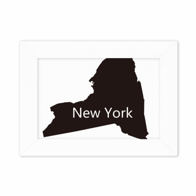 New York USA Map Outline Photo Mount Frame Picture Art Painting Desktop 5x7 inch