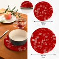 thumbnail image 3 of FREEAMG Christmas Snowflake Red Pot Holder Trivets Set of 2, Heat Resistant Cotton Rope Round Trivets for Hot Dishes, Bowl,Teapot, Hot Pot and Pans, 3 of 7