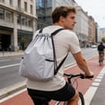 thumbnail image 4 of weibbin Lightweight Drawstring Bag Backpack for Men Outdoor Sports Fitness Bag Simple Women Drawstring Storage Bag for Gym, 4 of 6