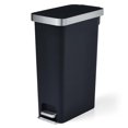 thumbnail image 3 of IXII 10.5 Gallon Trash Can, Plastic Slim Step On Kitchen Trash Can, Black, 3 of 4