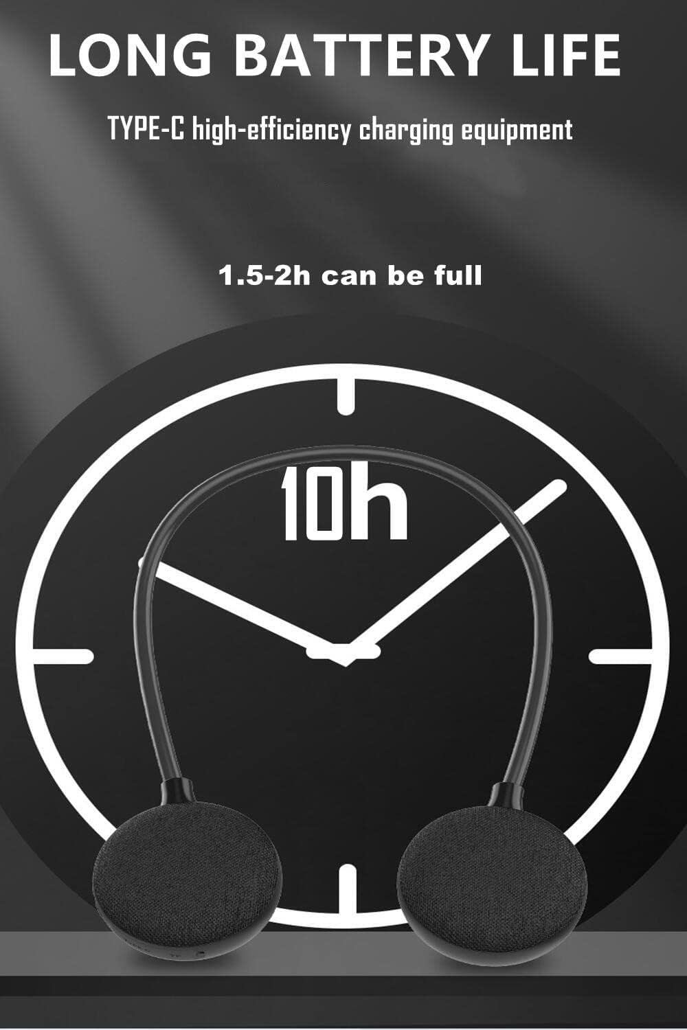 Neck Speaker with Stereo Sound - Bluetooth 5.3, IPX5 Waterproof, 15H Playtime, Lightweight Hands-Free Speaker for Sports, Outdoors & Home