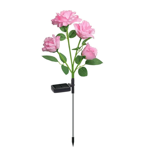 Great promotion! 2 Pc Solar Rose Lights For Outside, 4LED Outdoor Solar Lights For Yard,Solar Spotlights Waterproof Auto On/Off For Wall, Garden, Pool, Tree