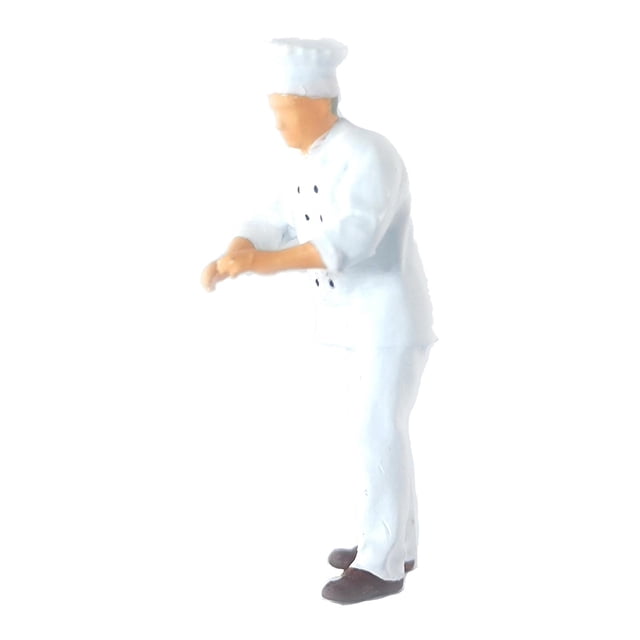 Figurillas cocinero Kits de construcción Diorama tren ferrocarril Chef Blanco 3 Sunnimix Figuras de muñecas en miniatura